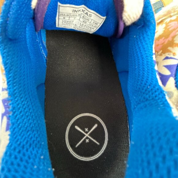 Inkkas Hendrix Womens 9 Sneakers Casual Floral Patchwork Walking Shoes Colorful - Picture 5 of 13